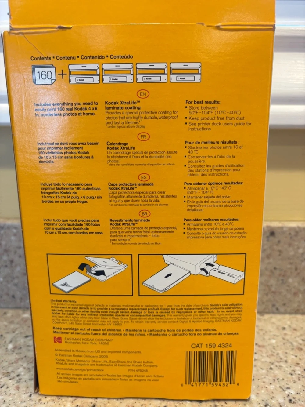 Kodak PH-160 EasyShare Printer Dock Color Cartridge & Photo Paper Refill